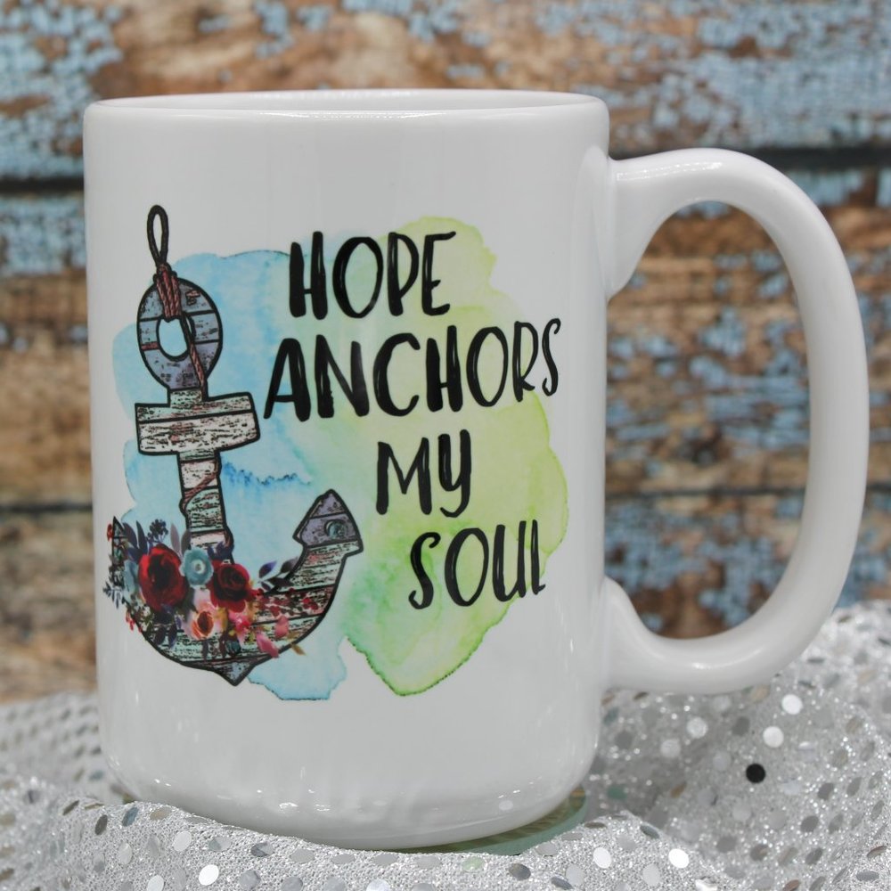 NEW Hope Anchors My Soul - 15oz Ceramic Coffee Mug RTS